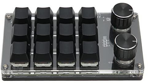 Bewinner Tastiera da Gioco Meccanica con Tastiera a 12 Tasti USB Mini, Gioco Retroilluminato RGB Universale Tastiera, Tastiera Programmabile Portatile Fai-da-Te per PC Office Game Music