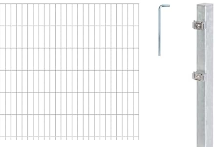 Alberts 669683 Doppelstabmattenzaun als 22 tlg. Zaun-Komplettset | verschiedene Längen und Höhen | feuerverzinkt | Höhe 143 cm | Länge 20 m