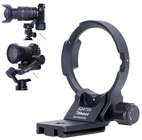 iShoot Lens Collar Tripod Mount Ring Compatible with Sony FE 16-35mm F2.8 GM II, FE 20-70mm F4 G, FE 24-70mm f/2.8 GM II, Support Compatible with Arca-Swiss Fit Quick Release Plate Clamp & Stabilizer