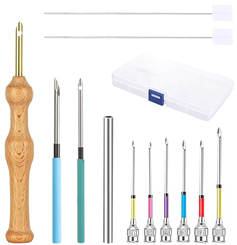 12 StüCk Punch Needle Set, Stickerei Punch Nadel Werkzeug Set, Sticknadeln, Stanznadel Set, Sticken ZubehöR, Leiter