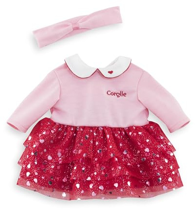 Corolle Mon Grand Poupon Kleid, Kollektion Herzblatt, für alle 36cm Babypuppen, ab 2 Jahre