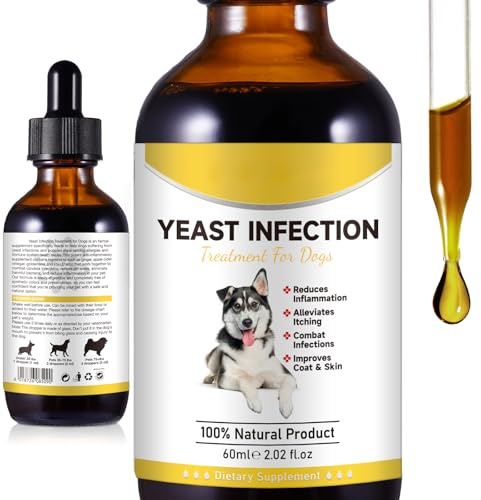 Natural Yeast Infection Treatment for Dogs, Dog Ear Infection Treatment, Dog Allergy Relief, Helps to Support Itch Relief, Inflammation Relief & More, Ear Infection Treatment for Dogs - 2 fl oz