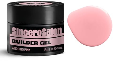 SINCERO SALON Aufbaugel für Gelnägel Solid - Wedding Pink - TPO-frei - Stabiles Dick UV Builder Gel für Nägel - Verlängerungen Stärkt Schützt - Einfach Anzuwenden - Nail Art Gel Nägel 15ml