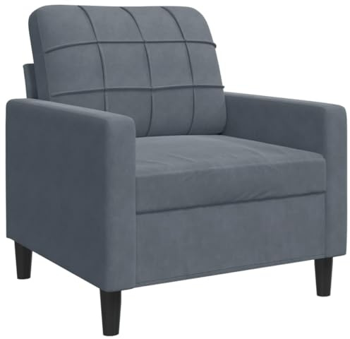 vidaXL Sessel, Relaxsessel Sofa für Wohnzimmer, Loungesessel Polstersessel Metallgestell, Fernsehsessel Ruhesessel Clubsessel, Dunkelgrau Samt