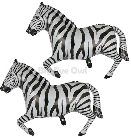 Big Eye Owl 2 Stück Zebra Folienballon Pferde Geburtstagsdeko Luftballon Dschungel Tiere Woodland Deko