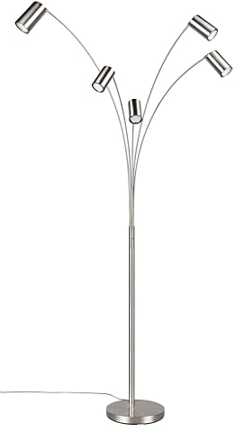 Trio Leuchten Bogenleuchte Marley 412400507, Metall Nickel matt, exkl. 5x GU10