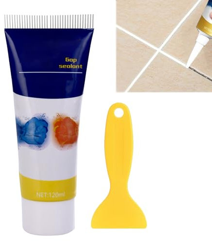 Tile Grout Repair,Tile Grout White,Floor tile adhesive,Bath Repair Kit White,120ml Grout Paint,Tile Adhesive And Grout With Spatula,Glass glue,Fast Drying,Waterproof,Renew Tile Joints Line