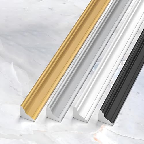 Raouoae Tiras De PVC Autoadhesivas Para Techo De 5m, Molduras Decorativas Triangulares Para Paredes, Azulejos, Ventanas, Baño, Cocina Y Armarios – Bordes Autoadhesivos Para Decoración Del Hogar(Silber