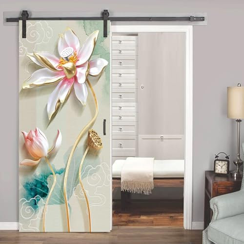 VIRANDA 3D Türtapete Selbstklebende Aufkleber Vinyl Türposter Wasserdichte Türbilder Abnehmbare Türschutzfolie Blume Türaufkleben für Zuhause Dekor 77x200cm