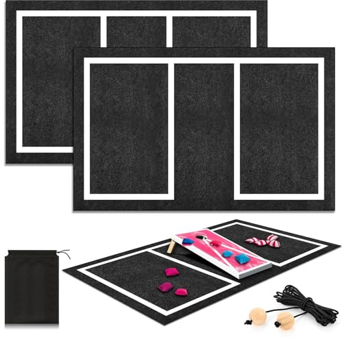 Roundfunny 2 Pack Cornhole Mat Set, 60x90in Professional Cornhole Pitch Pad
