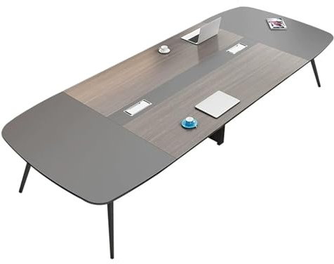 YHWKGZ Konferenztisch, Seminar-Konferenztisch, Rechteckiger Büro-Besprechungstisch mit Holztischplatte, Konferenztisch for 6-10 Personen, Geschäftsmöbel for Das Home Office(260x120CM)