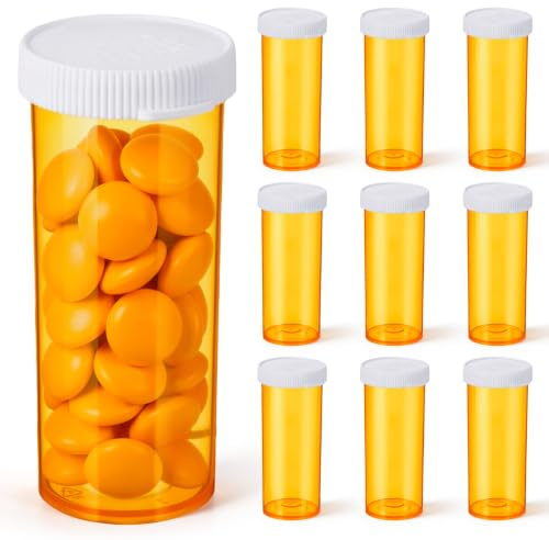 OATIPHO 10 Botes Para Pastillas Vacíos Organizador De Medicamentos De Plástico Bote Para Cápsulas Medicina Con Tapa Sellada Para Viajes Oficina Hogar Y Aire Libre