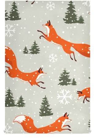 Weich Sporthandtuch Schöner Fuchs in Grau Badetuch Schnell Trocknend Handtücher für Badezimmer für Reisen Männer Strand 40X70cm