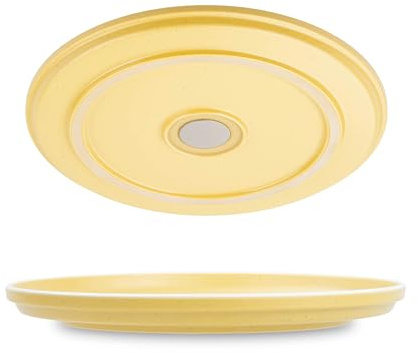Silwy®, piatti magnetici DOLOMIT YELLOW, set da 2 pezzi, Ø 25 cm, piatti magnetici in plastica con anello anti-scivolo, per camper, campeggio e barca, infrangibili, antiscivolo ed elegante, made in