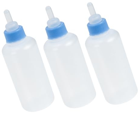 Toyvian Biberones para Gatos y Perros 3 Piezas Nipple de Silicona Alimentador Portátil Material Alimenticio Seguro Tamaño Pequeño para Cachorros y Gatitos Uso Doméstico Mascotas