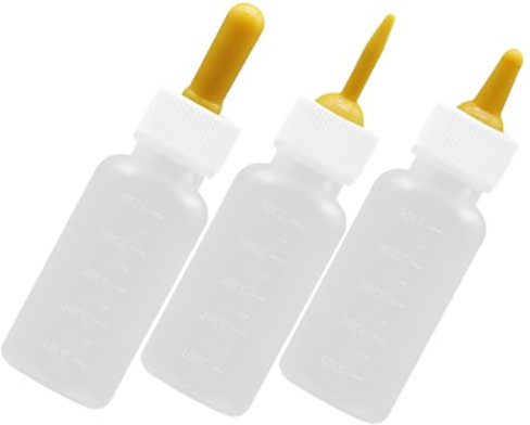 ORFOFE 3 Stück Teiliges Neugeborenen Milchflaschen Welpen und Kätzchen Silikon Milchflasche mit Weichem Nippel Stabil und Langlebig zur Kontrollierten Fütterung von Haustieren Unterwegs