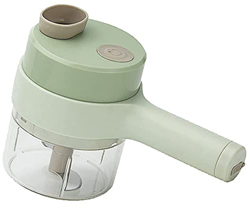 Culnflun Juego de cortador de verduras eléctrico, 4 en 1, cortador de picadora de alimentos vegetales de mano, rebanador, trituradora, pelador para cocina, acero inoxidable, 21x10x