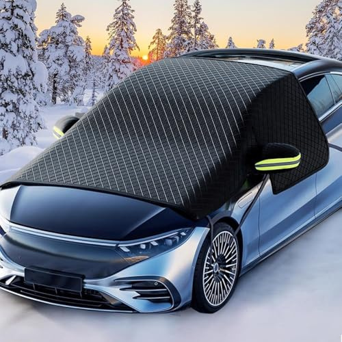 Frontscheibenabdeckung, 283 × 144cm Windschutzscheibenabdeckung, Frontscheibenabdeckung Winter mit 10 Magneten, Schnee und Frostsicher, Sonnensicher, Universal für die Meisten Automodelle