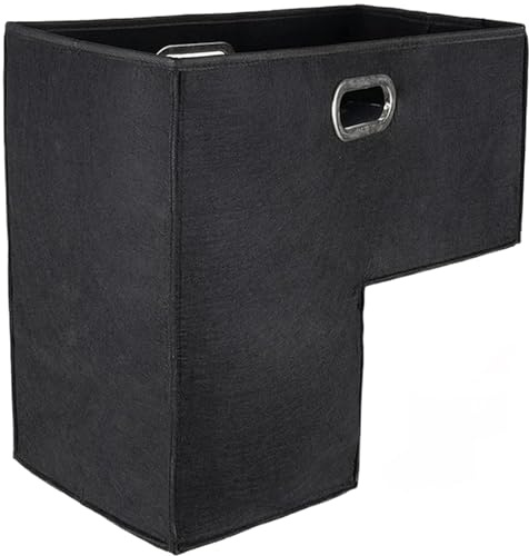 Treppenkorb 16, 5 x 16, 5 x 10 Zoll, faltbarer Stufenkorb aus Filz mit Griff, minimalistische Treppenaufbewahrung für Teppichtreppen, Holztreppen und Heimorganisation, Schwarz