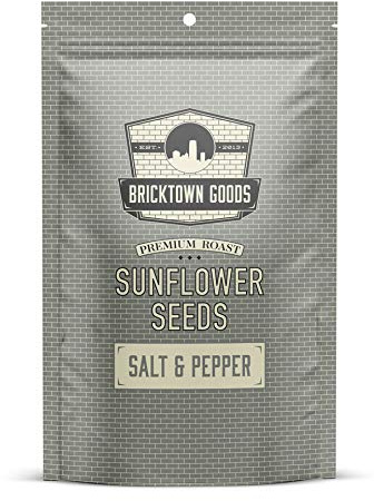 Bricktown Goods Salt and Pepper Flavored Sunflower Seeds - Boldly Seasoned and Roasted In-Shell Sunflower Seeds - 8 oz Total
