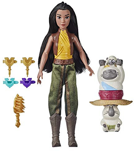 Disney PRINCESSIN Raya und der letzte Drache Haarstyling-Set Modepuppe, Haarstyler, Haarclips, Spielzeug für Kinder ab 5 Jahren, E9469