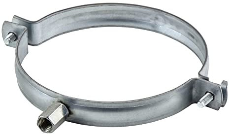 Abrazadera de Tubo de Ø125 mm, de Acero Galvanizado para Soporte de Tubos de Calefacción, Canalón, 1 Unidad