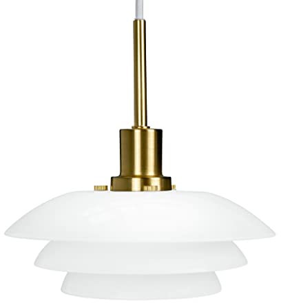Dyberg Larsen DL20 Opal/Brass Deckenlampe - Modern & Leicht Deckenleuchte Wohnzimmer Hergestellt aus Metall - Deckenlampe Wohnzimmer Ohne Leuchtmittel - 60 W/G9 - Deckenleuchten in Dänisches Design
