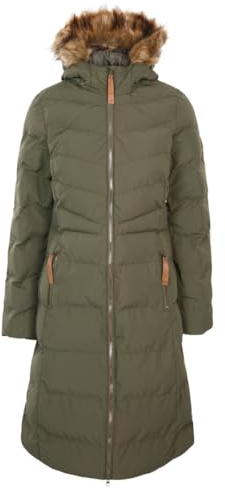 Trespass Womens Padded Jacket Long Length Audrey X Dark Vine in Size - 12
