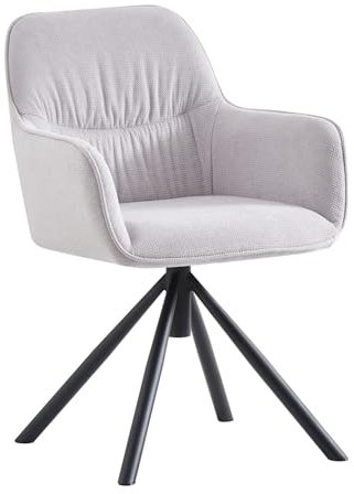 B&D home Esszimmerstuhl Latona, Drehstuhl Polsterstuhl Loungesessel Armlehnenstuhl für Esszimmer, Küche, Wohnzimmer, Büro, Industrial modern Design, Webstoff Sand, 1 Stück, 11119-SAND-1