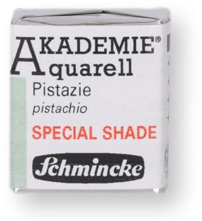 Schmincke – Akademie® Aquarell, 1/2 Näpfchen, 16 905 044 Pistazie, pastellige Sondertöne, hoch lichtechte Farbtöne, feine Künstler-Aquarellfarben