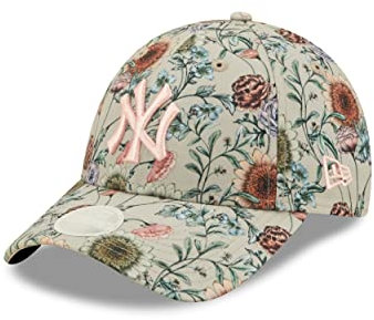New Era New York Yankees Frauencap Grau Grün Blumenmuster 9Forty verstellbar Baseball MLB - One-Size