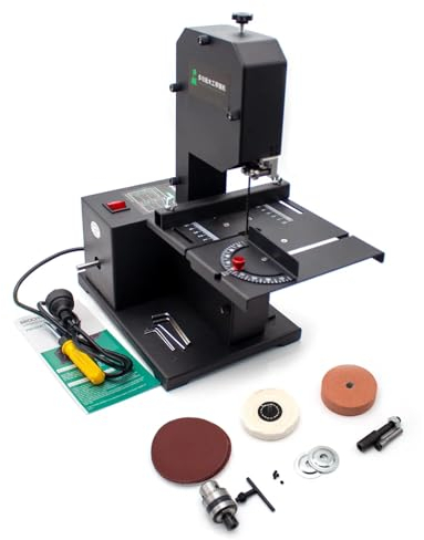 Jieotwice Machine de Scie à Ruban Multifonctionnelle de Type Vertical Scie Sauteuse de Bureau Électrique Machine de Sciage de Table Réglable 220V 800W 1750RPM