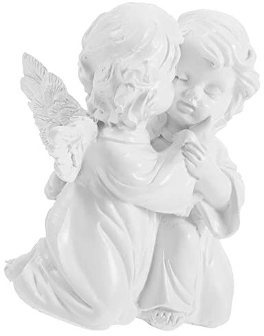 ibasenice Estatua de Ángel White en Estilo Europeo, Adorno para Jardín y Hogar, Escultura Resistente y Delicada