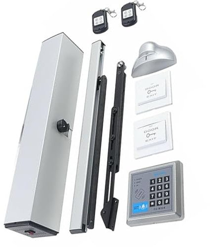 Automatic Swing Door Opener,Heavy Duty Electric Handicap Door Opener with 2 Remote Controllers and 2 Push Buttons Low Energy Swing Door Operator,SW500
