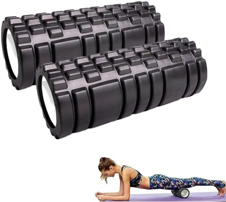 2x Rullo di Schiuma Massaggiante per Trigger Point Therapy. Eva Foam Roller - Rullo Massaggiante per Alleviare il Dolore, Allenare i Muscoli, il Massaggio della Schiena e delle Gambe, per il Fitness