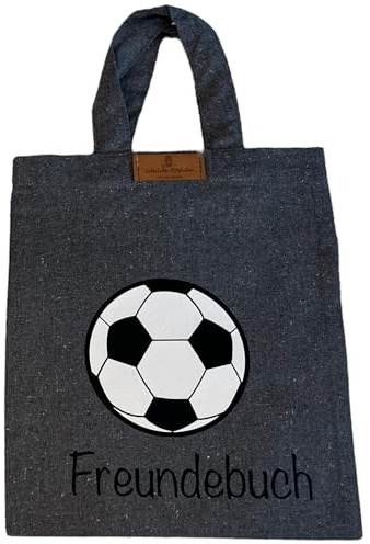 LeMaLuMa | Personalisierte Freundebuchtaschen aus recycelter Baumwolle | Freundebuch Tasche mit Name und Motiv | 22 x 26 cm