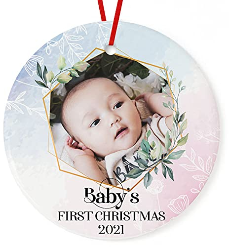 Weihnachtsanhänger Christbaumschmuck Anhänger Keramik Weihnachtsbaumschmuck Weihnachtsdeko Anhänger Personalisiertes Foto Babys Erstes Weihnachten 2023