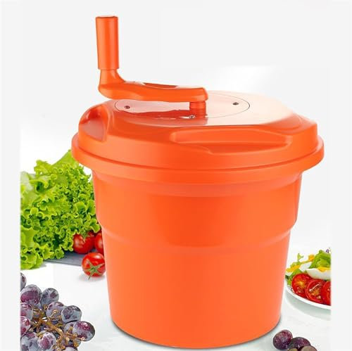 LBMED Manual Salad Spinner, 10/20L Jumbo Manual Lettuce Dryer-Dries with Inner Frame Water-proof Texture Design, Dries Up To 7 Heads Of Lettuces, 10S Quick Drying, No Damage, for Vegetable