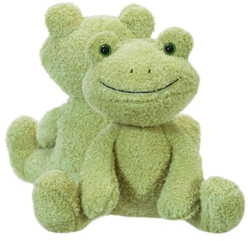 NTEVXZ 25cm Frosch Kuscheltier Kinder,Plüschkissen Tier Kissen,Flauschiger Stofftier zum Spielen,Plüsch Spielzeug Plüschtier für Kinder und Baby