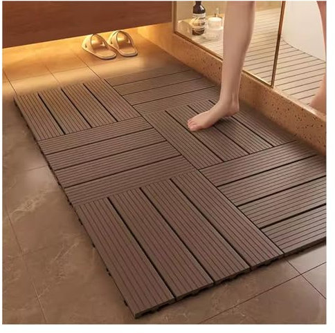 Duschmatte Badematte Plastik Holz Badematte Badezimmer-Läufer Lang, Rutschfest Duschmatte/ Sauna Spa Stufen Dekor & Zubehör, Wasserdicht Whirlpool-Teppich, Leicht Zu Reinigen, Für Innen & Außen ( Colo