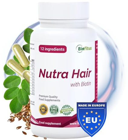 Biotin Hochdosiert Zink Selen Kapseln - für Haut, Haare & Nägel mit Magnesium, Vitamin C B2 D3 Riboflavin - 90 Vegane Kapseln, Nahrungsergänzung ohne Zusatzstoffe für Frauen, Männer & Bart - Biofitus
