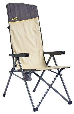 Uquip Campingstuhl Justy XL boulder I faltbarer Klappstuhl mit 120 kg Traglast I kompakter Faltstuhl aus Stahl & Polyester I klappbarer Outdoor-Stuhl für Camping, Strand, Angeln, Garten & Festivals