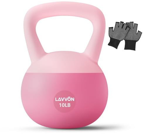 Soft Kettlebell - bodenschonend leise stoßdämpfende Kugelhantel, ergonomischer Softgriff ideal fürs Homegym Kettlebell - Workout Gewicht-Hantel für Kraft-Training 4-10kg