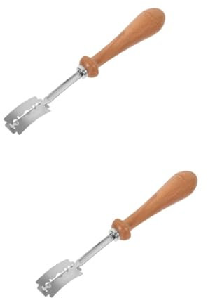 TOPBATHY 2 Piezas cuchillo para el pan Herramienta para cortar de pan Herramienta de corte para pan Cuchillo de cacerola pan de molde pan cojo suministros para hornear Madera