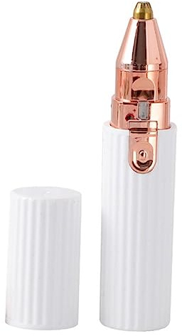 Baluue Wiederaufladbarer Elektrischer Augenbrauen-trimmer Mit Präzisem Kamm Schmerzfreie Gesichtshaarentfernung Für Lippen Und Kinn Led-beleuchtung Usb-ladegerät Tragbar Weiß