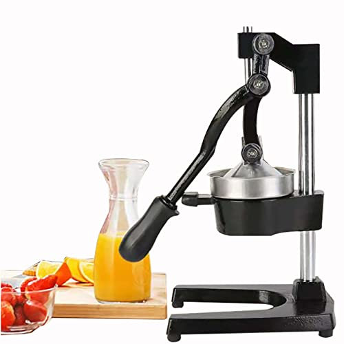 Exprimidor de cítricos de Grado Comercial, exprimidor Manual de Frutas, exprimidor de Jugo de Naranja de Acero Inoxidable de Hierro Fundido para limón, Lima y Granada, Negro