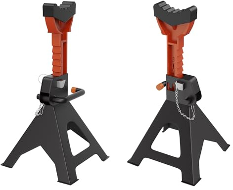 YRHome Unterstellbock Stützböcke Wagenheber Höhenverstellbar 28-42CM Stützbock Ständer Aus Gusseisen Max.Tragfähigkeit 3T Für Wartung und Reparatur von PKWs, Transportern und Wohnmobilen-2 Stück
