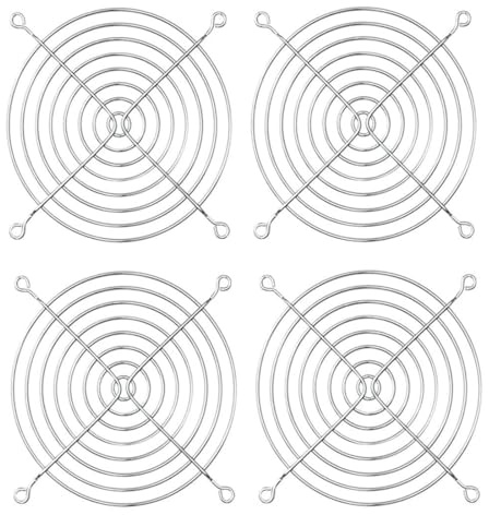 COYUN 4 Stück 120mm Lüftergitter, Fan Grill, Metall CPU Gehäuse Lüfter Gitter mit Schrauben, Schutzgitter Metal Grill Belüftung Lüfterabdeckung für 120x120mm CPU Lüfter, Computer Kühllüfter