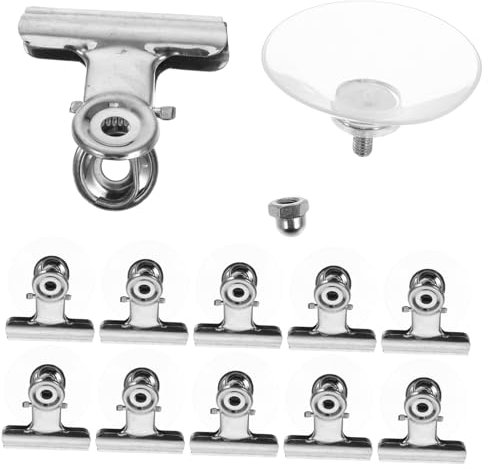 SOLUSTRE 10pièces Clips Ventouse Métalliques Fixation Forte pour Vitres Fenêtres Salle De Bain Cuisine Bureau Organiseur Polyvalent