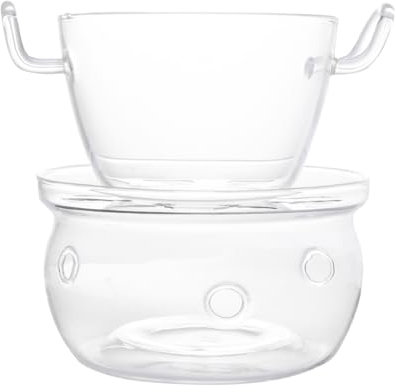 NOYGRNH 1 Juego de Olla for baño maría for derretir Chocolate, de Vidrio Transparente, Resistente al Calor, for Queso, Mantequilla, Dulces y Velas.